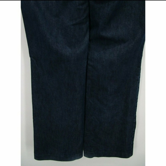 Express Editor Stretch Cropped Wide Leg Pants Dark Blue Wash Woman's Size 6 EUC - Picture 6 of 8